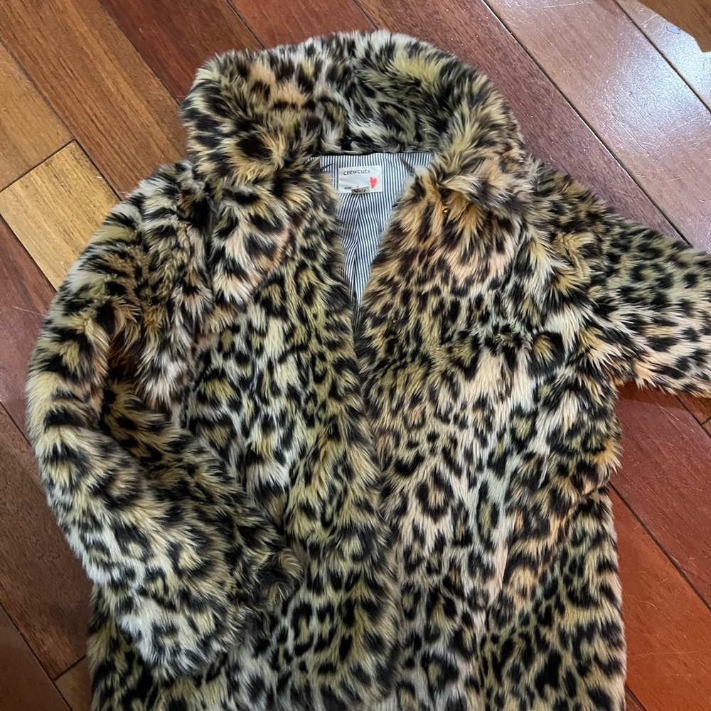 Jcrew crewcuts girls leopard jackets size 8